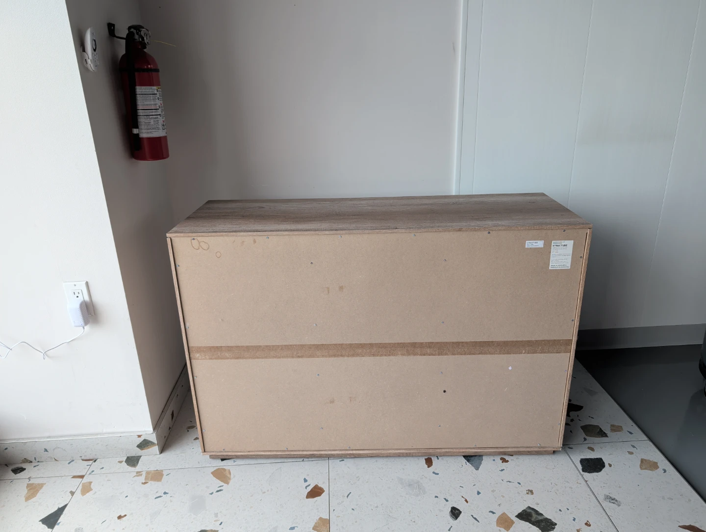 White Cabinet with Wood Top - photo 3