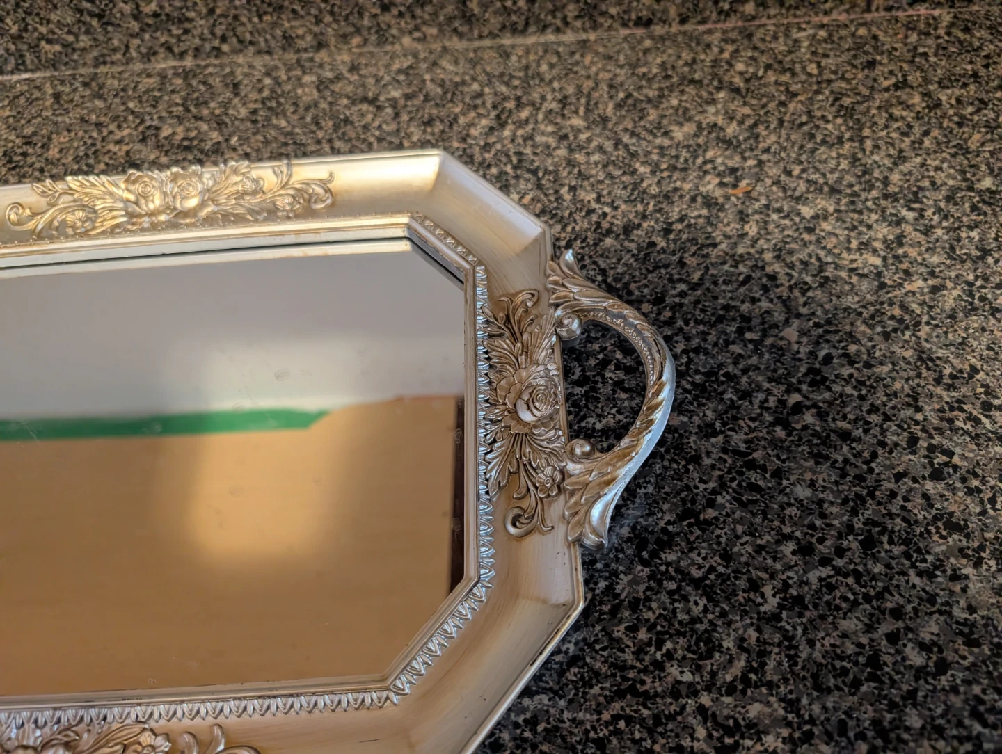 Decorative Silver Tray with Mirror and Handles - photo 5
