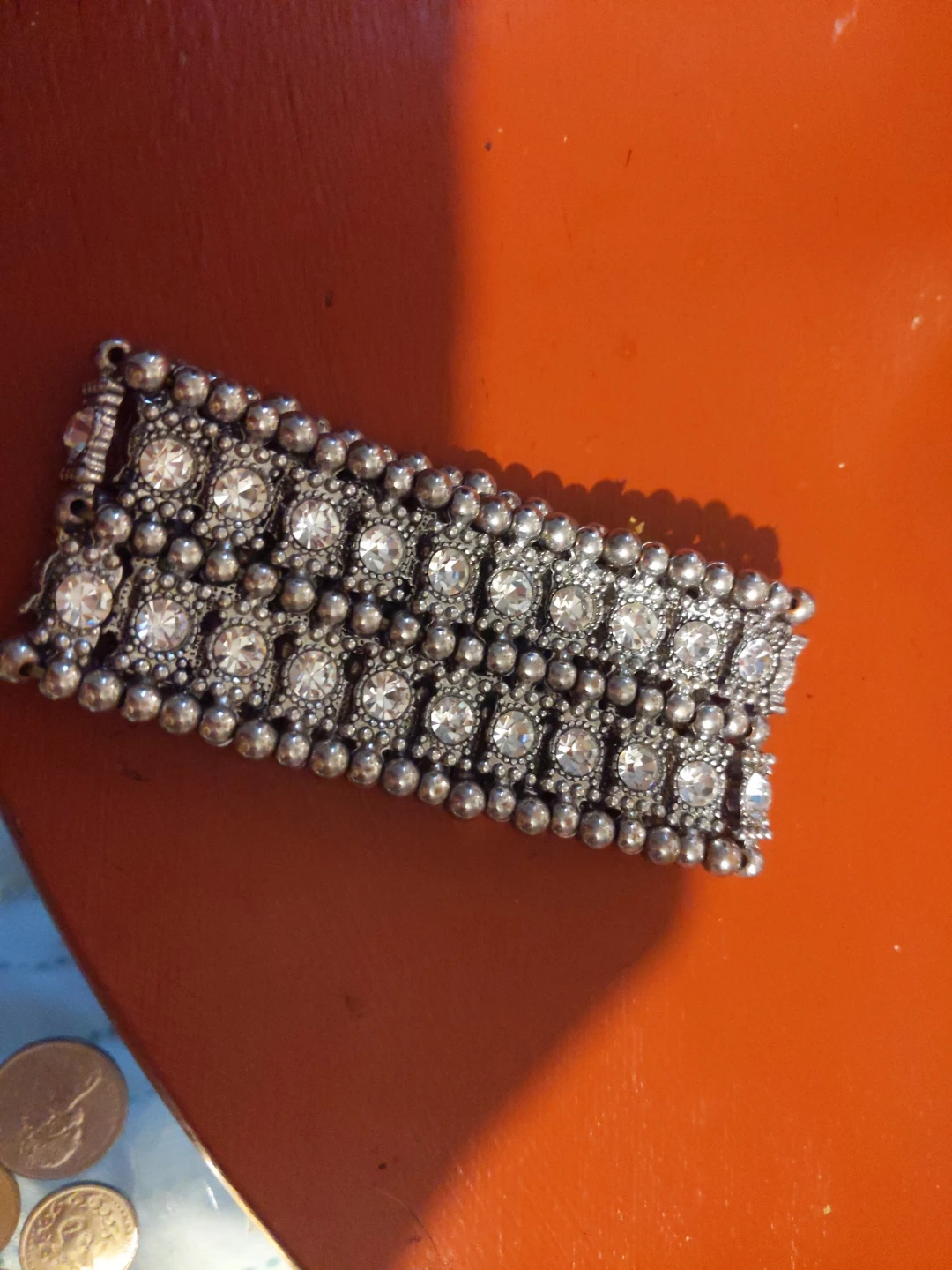 Silver-tone Bracelet with Rhinestones