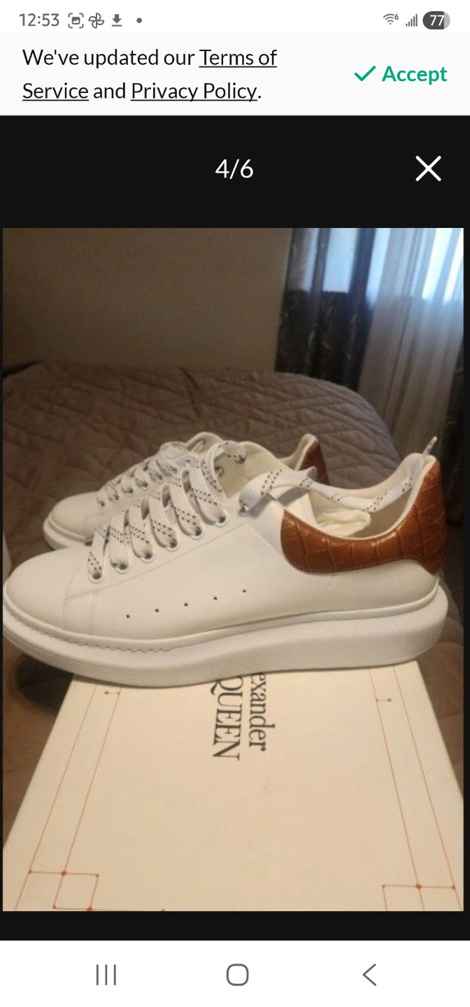 Alexander McQueen White Leather Oversized Sneakers