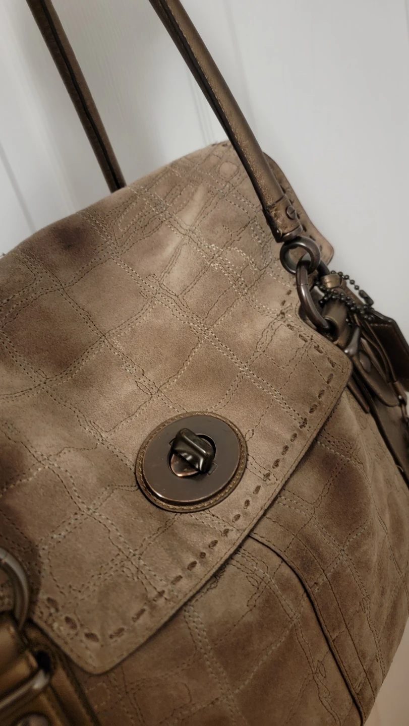 Coach Hampton Stitch Flint Suede Carryall Limited Edition - photo 2