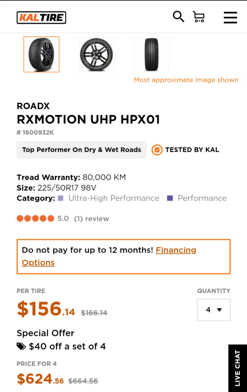 225/50 R17 RoadX RxMotion UHP HPX01 - photo 5