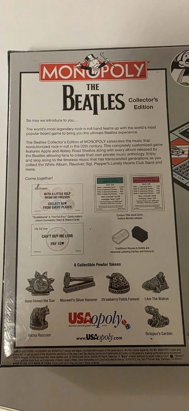 The Beatles Monopoly Collector's Edition Board Game - photo 2