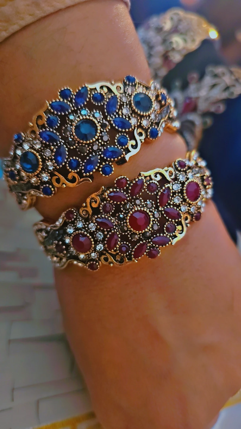 Turkish bangle bracelets with semi precious stones