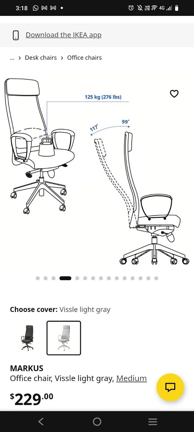 IKEA Markus Office Chair - Blue - photo 5