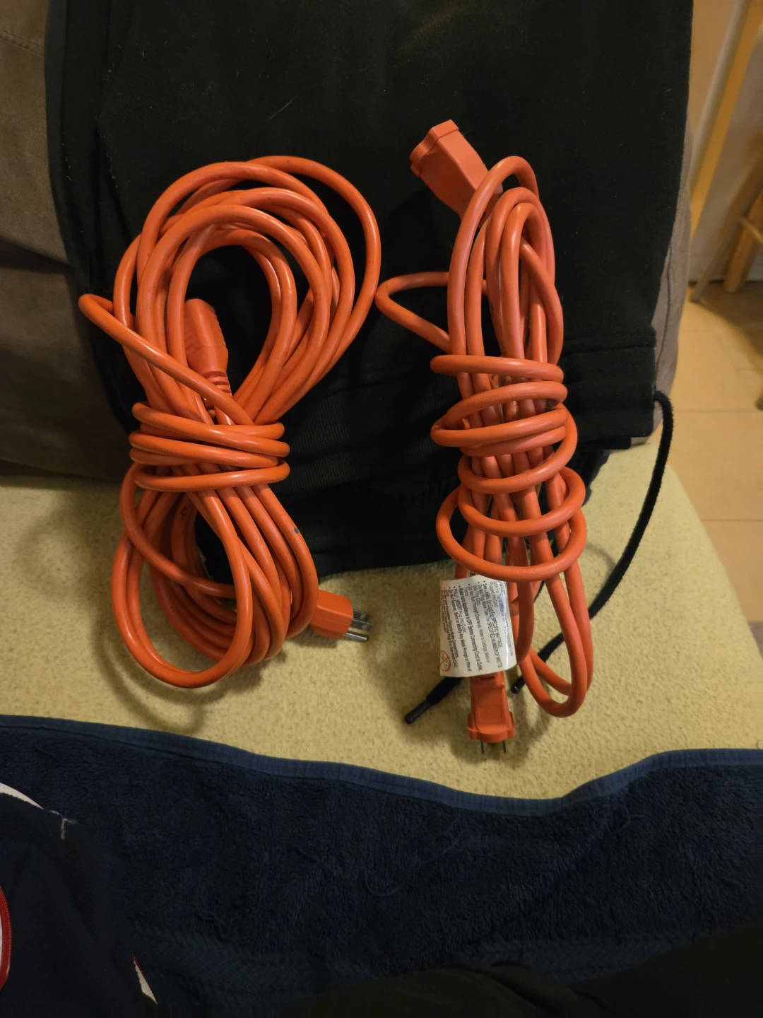 2 Orange Extension Cords