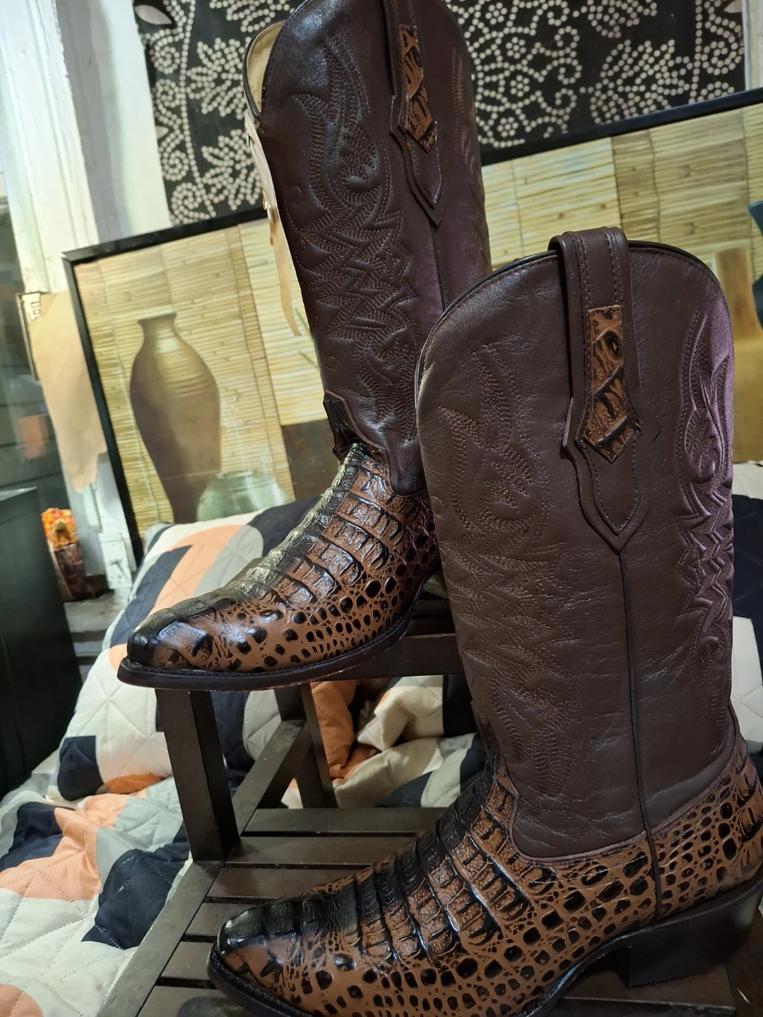 Soto Boots Brown Crocodile Print Cowboy Boots - photo 5