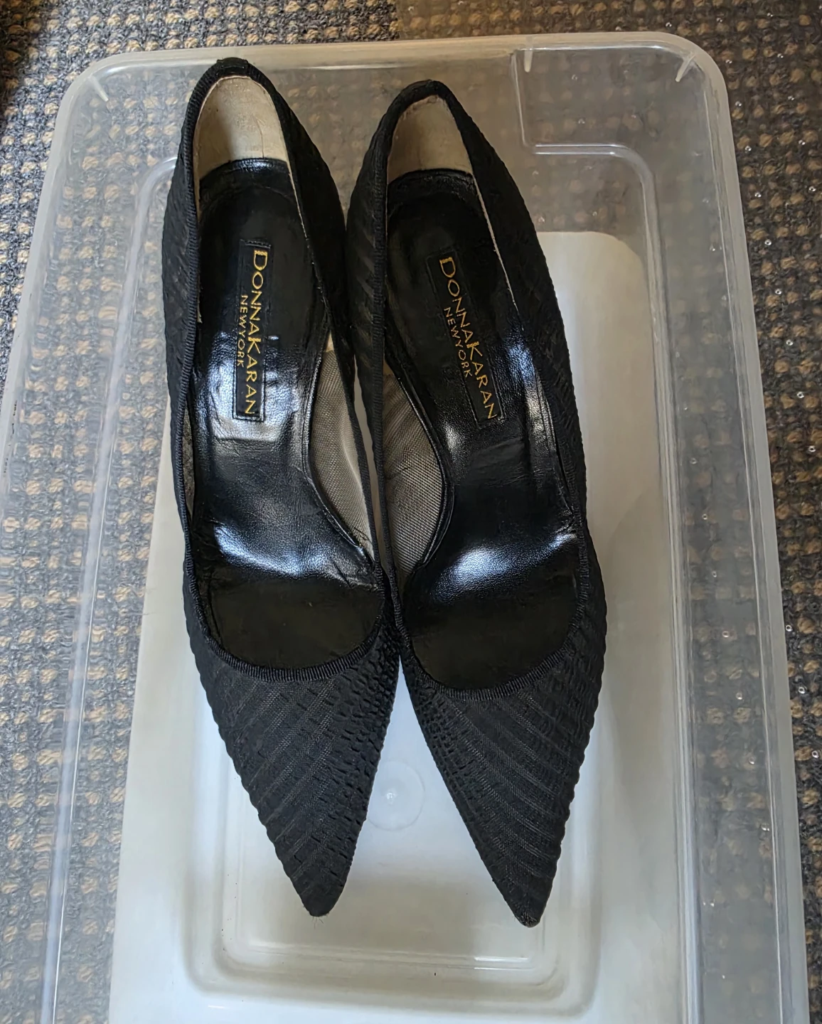 Donna Karan New York Black Mesh Pumps - Size 7.5