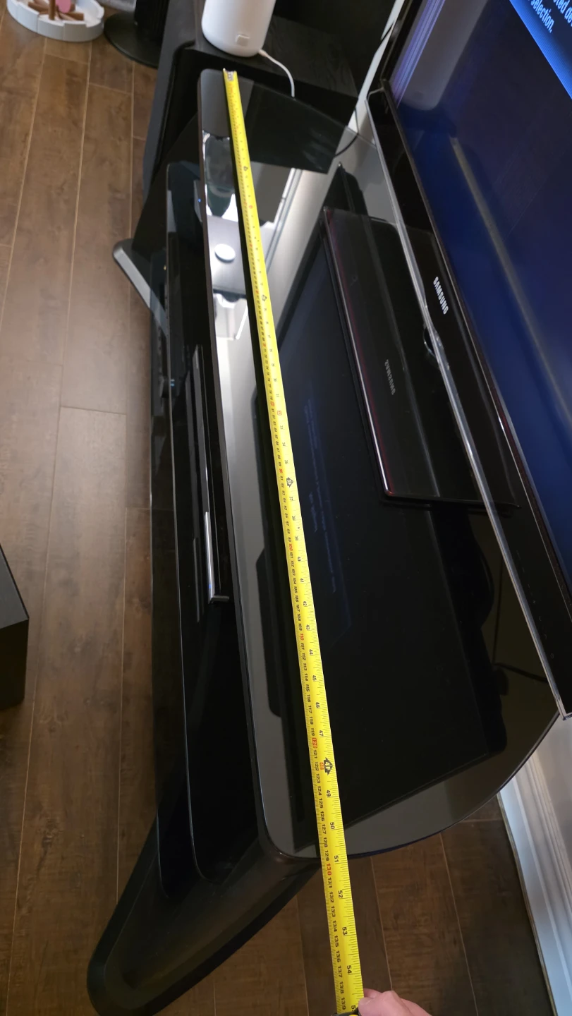 Black Glass TV Stand with Shelves - photo 4