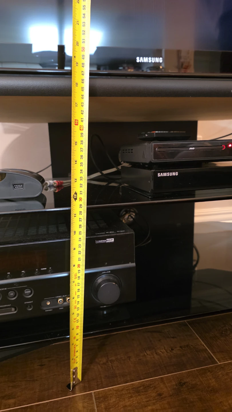 Black Glass TV Stand with Shelves - photo 5