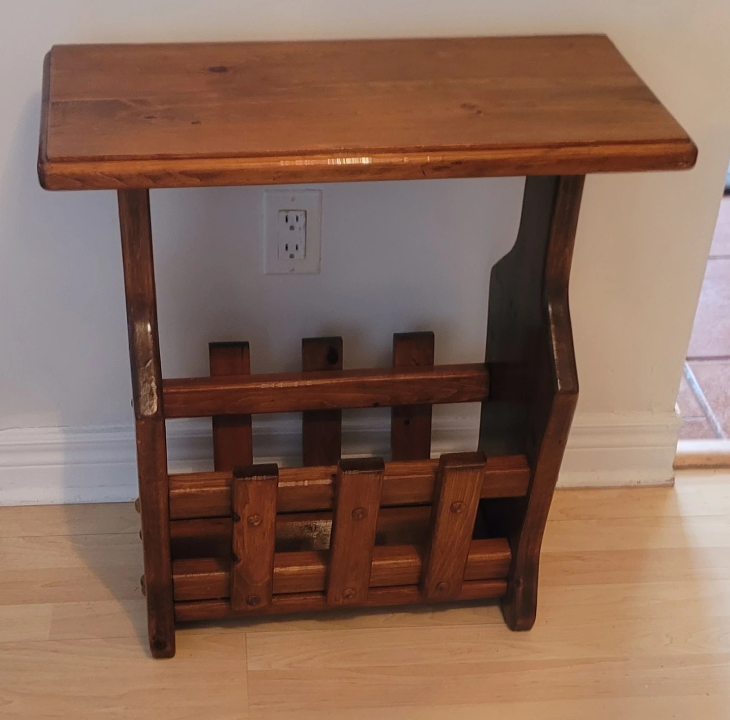 Wooden Magazine Rack End Table