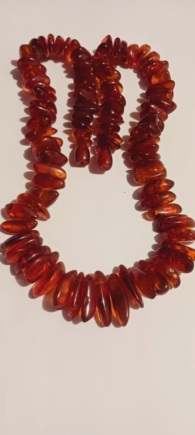 Natural Baltic Amber Polished Nuggets Necklace - photo 4