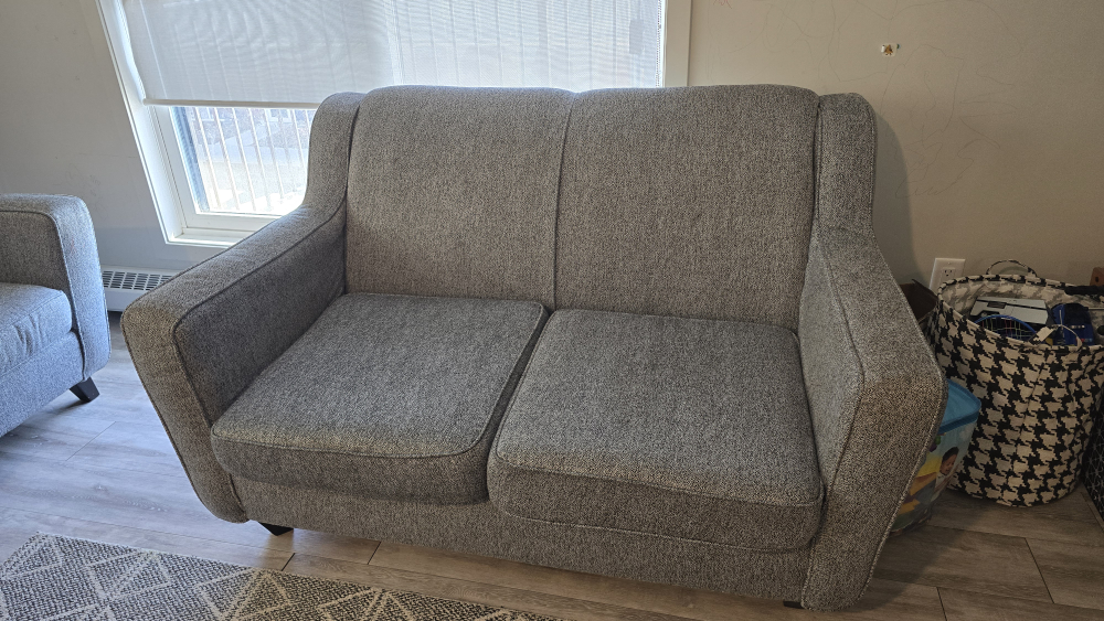 Grey Three-Seater Sofa and Loveseat. - photo 2