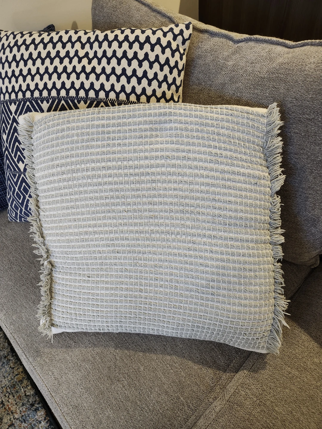 Decorative Throw Pillow with Fringed Edges - photo 3