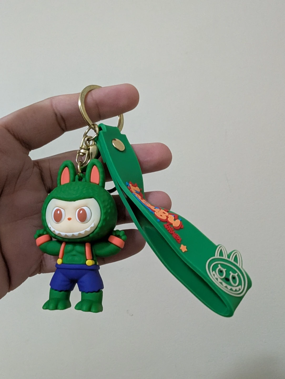 Green Character Keychain with Strap