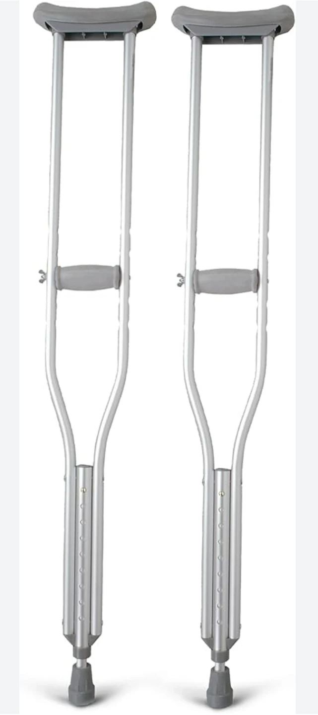 Pair of Adjustable Aluminum Crutches
