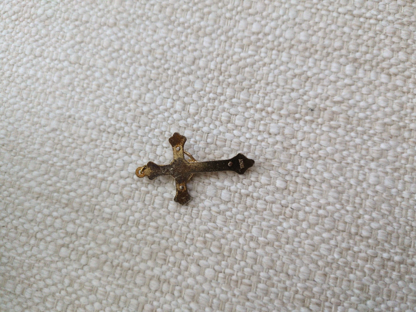 Gold coloured Crucifix Pendant Charm - photo 2