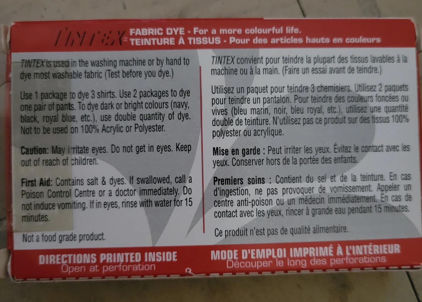 TINTEX Fabric Dye - Scarlet Red #23 (32g) - photo 2