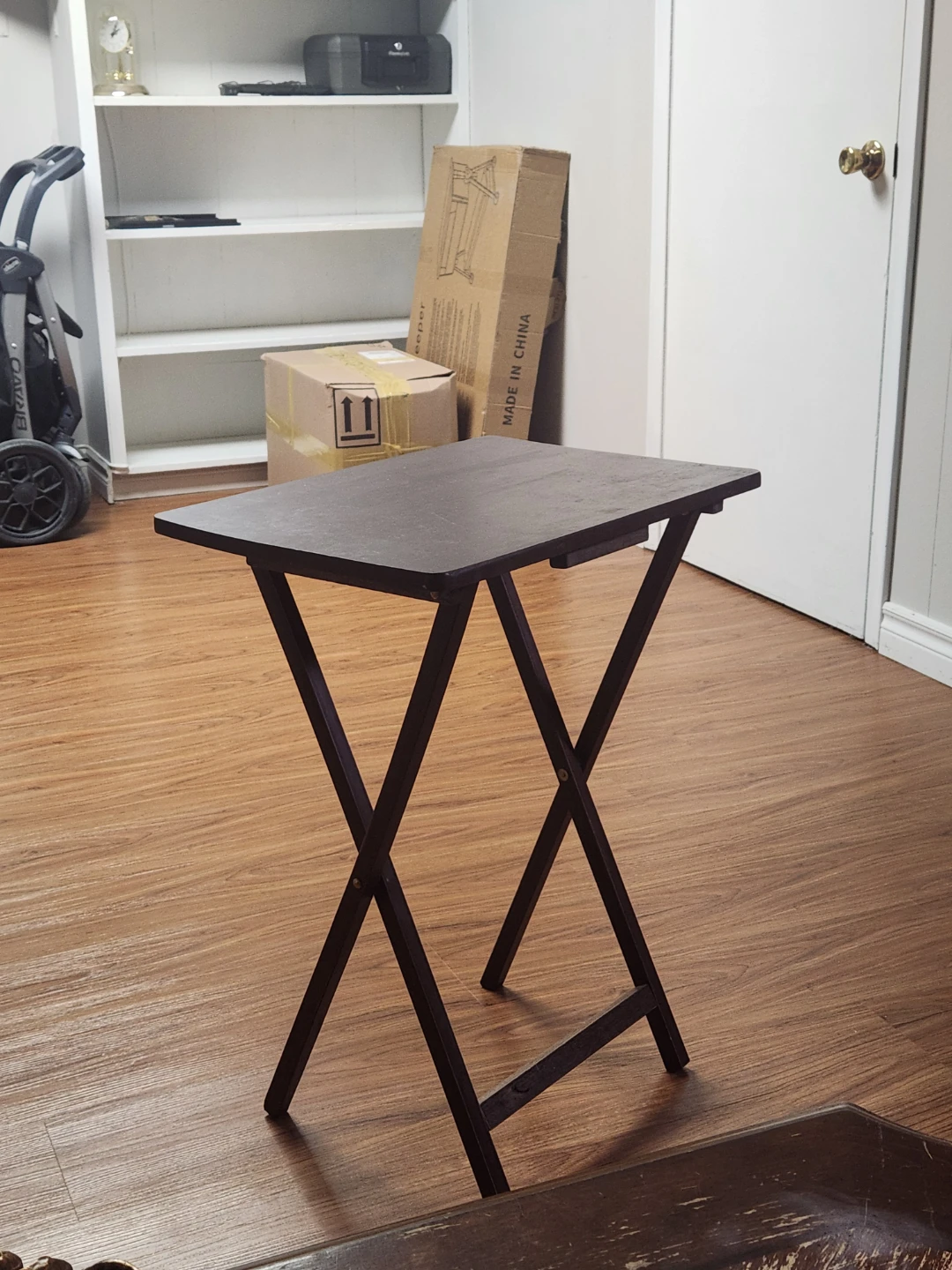 Dark Brown Folding Tray Table