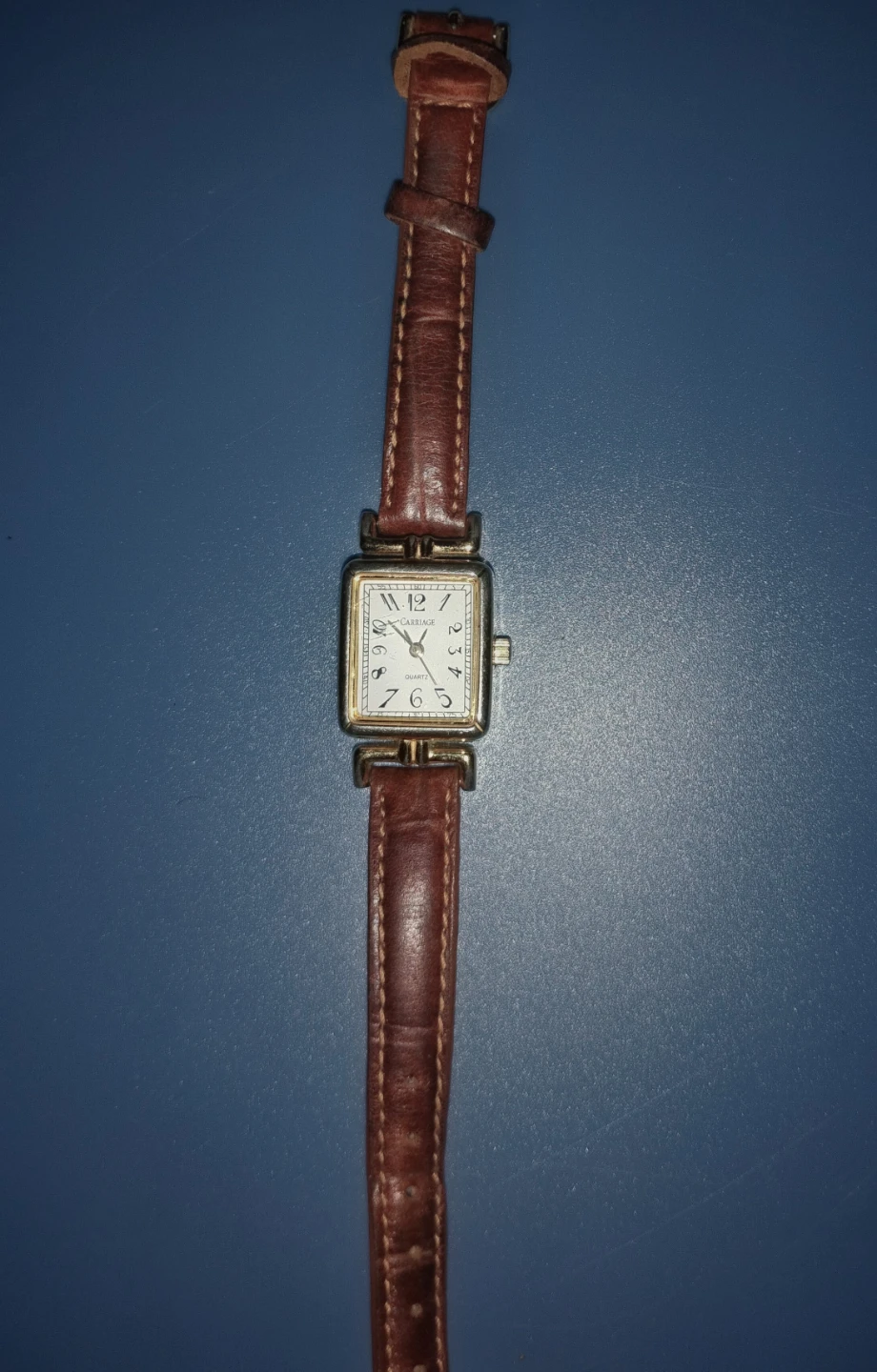 Carriage Quartz Watch with Brown Leather Band