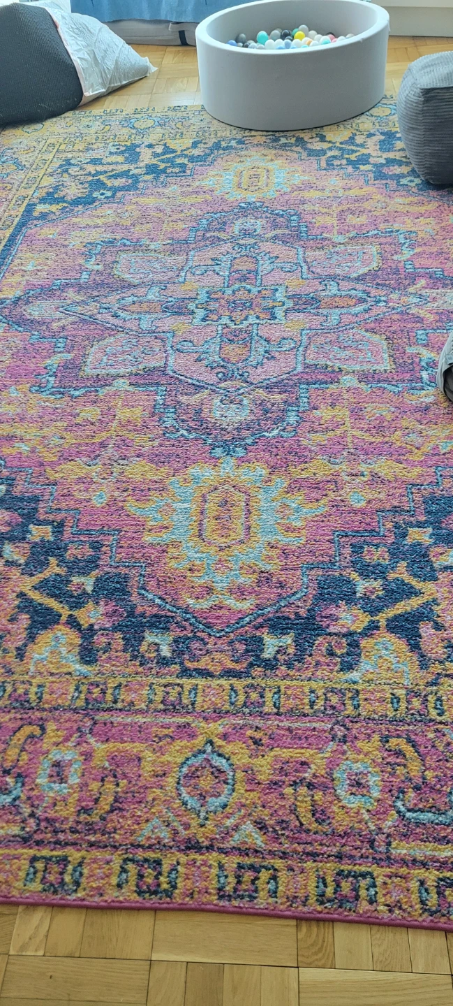 Distressed Boho Medallion Area Rug Pink/Orange