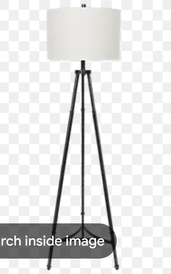 Tripod Floor Lamp with White Drum Shade