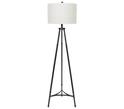 Tripod Floor Lamp with White Drum Shade - photo 3