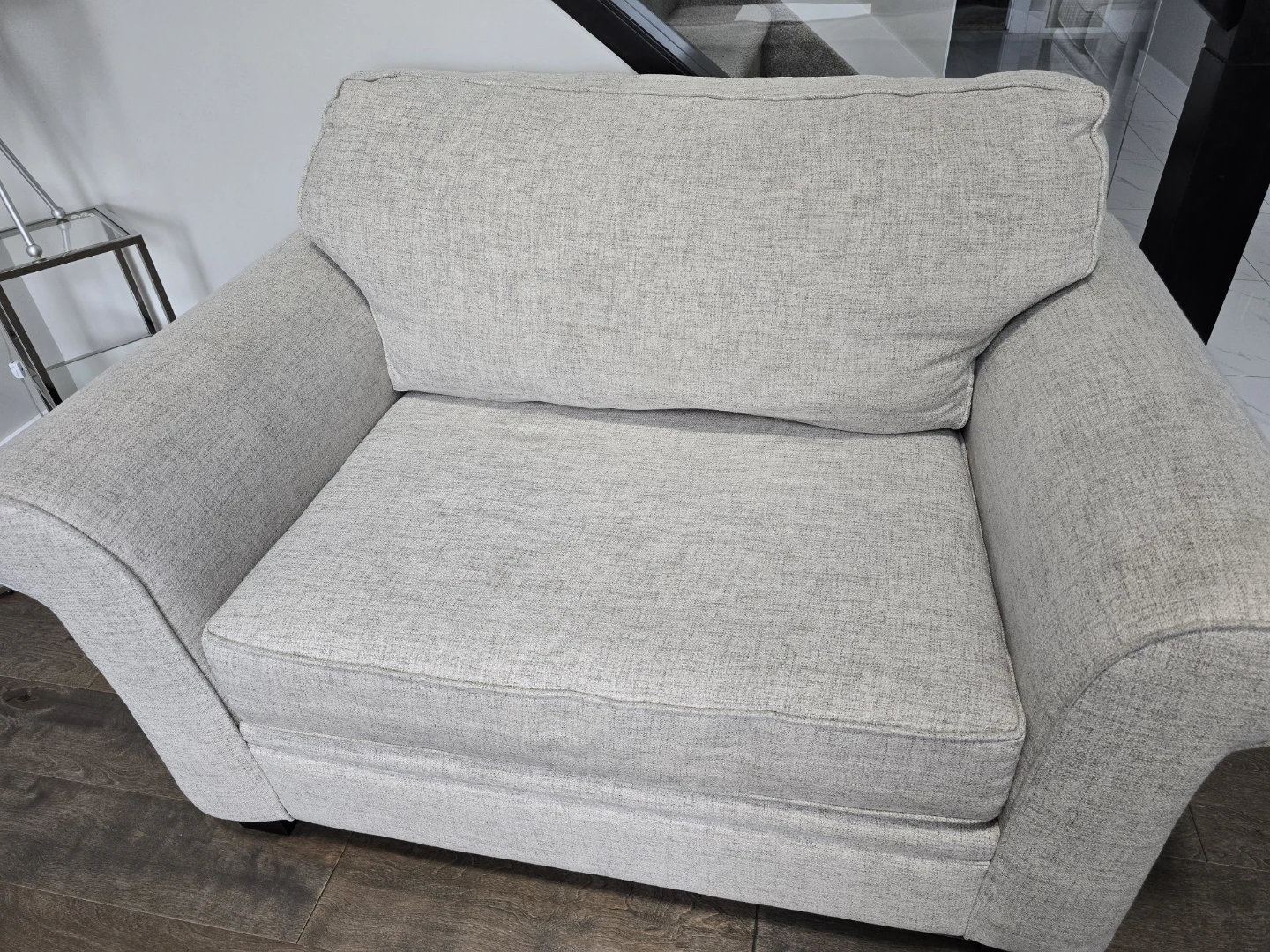 Light Grey Sofa and Loveseat Set with Accent Pillows - photo 2