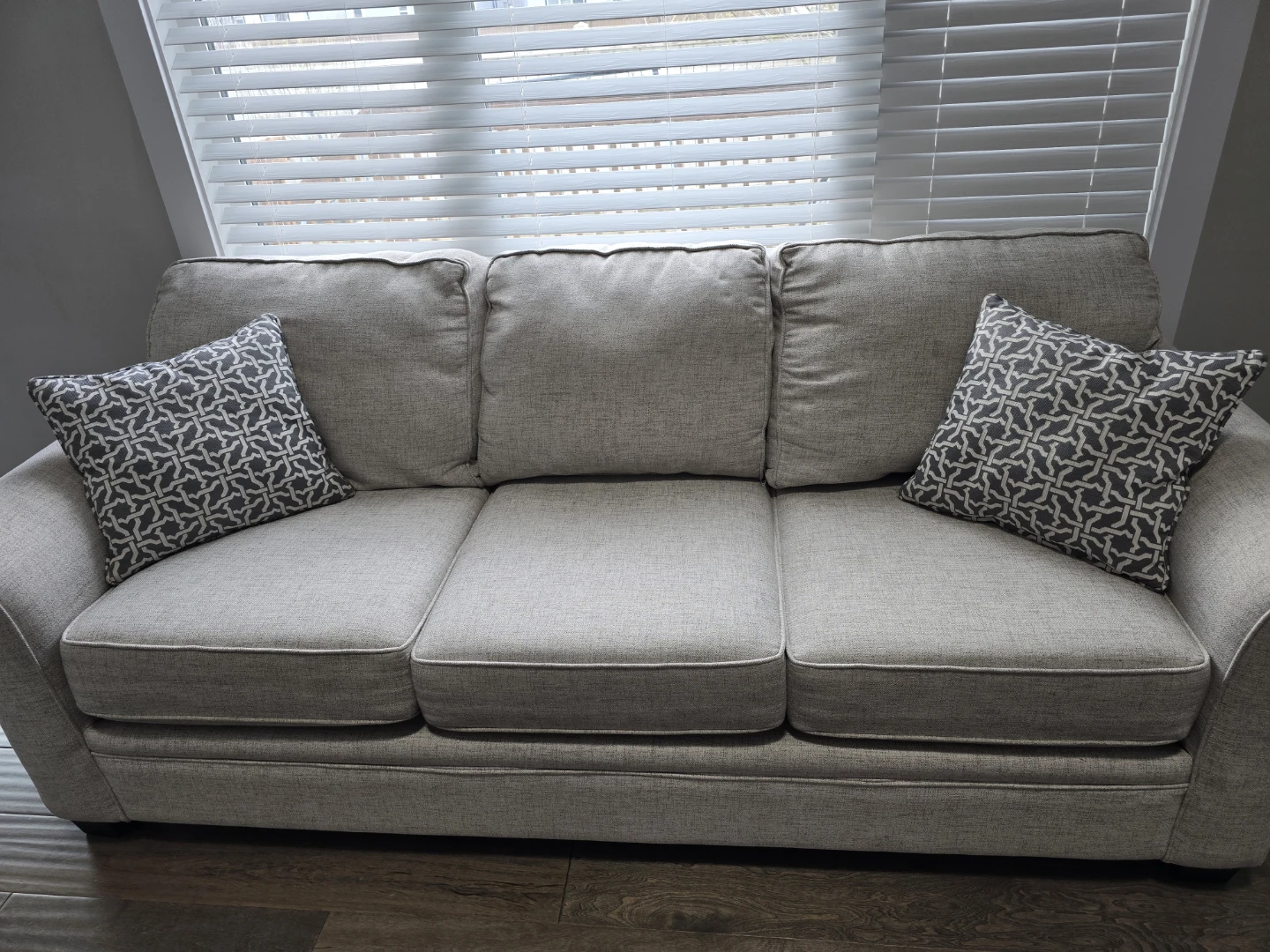Light Grey Sofa and Loveseat Set with Accent Pillows - photo 4