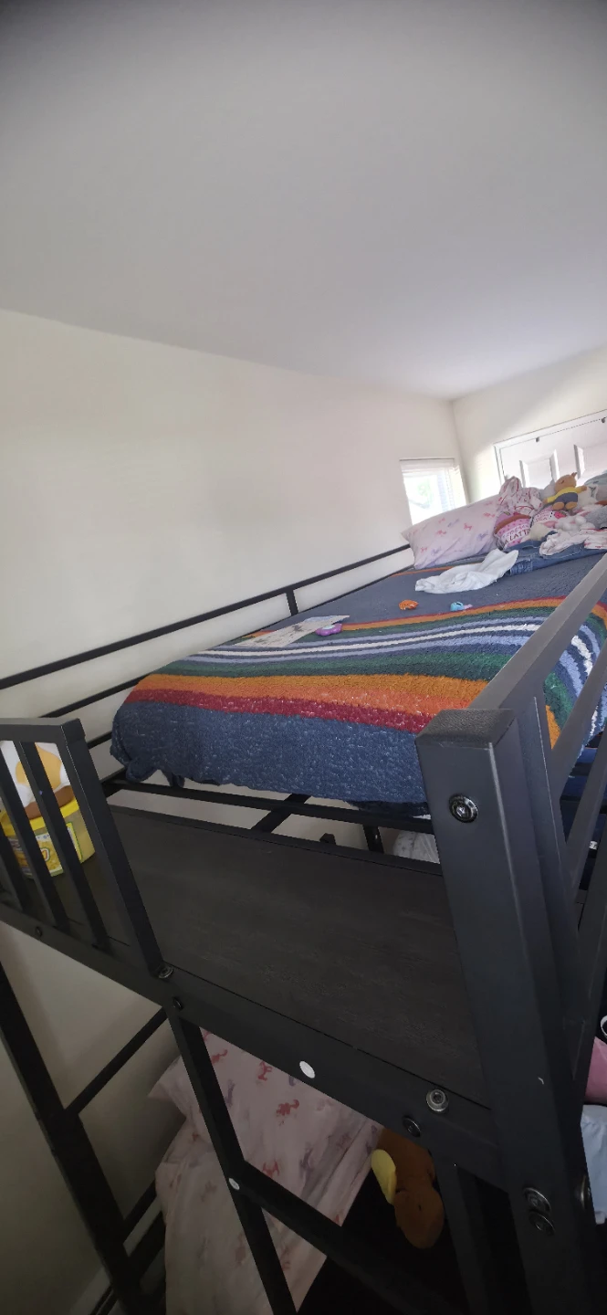 Black Metal Triple Bunk Bed with Ladder - photo 4