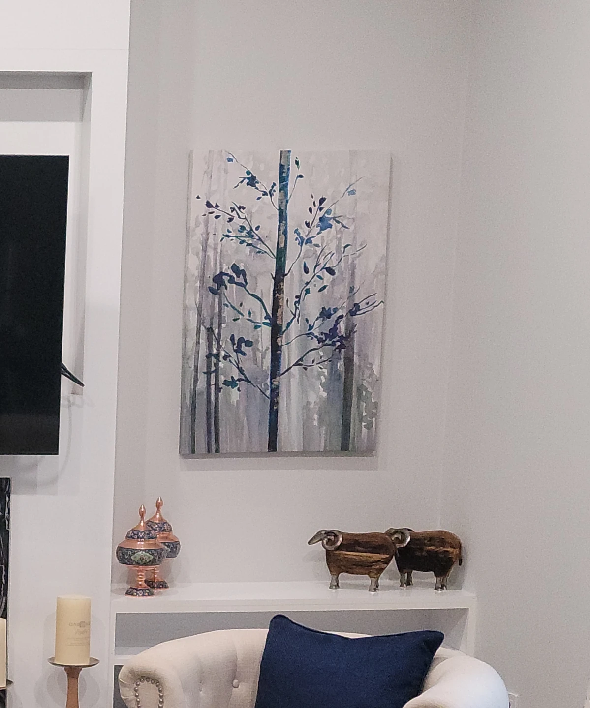 Blue Tree Canvas Wall Art- set of 2 - photo 3