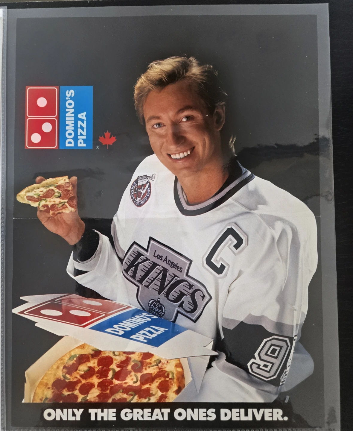 2 Wayne Gretzky 1993 "The Great Ones Deliver" Domino's Ad - photo 4
