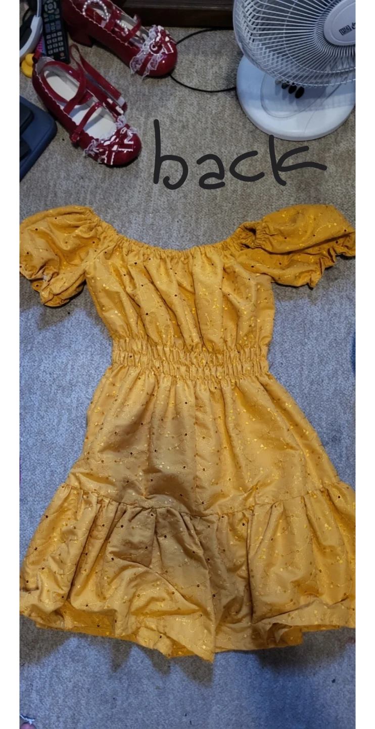 Girls Yellow Puff Sleeve Ruffle Dress - photo 2