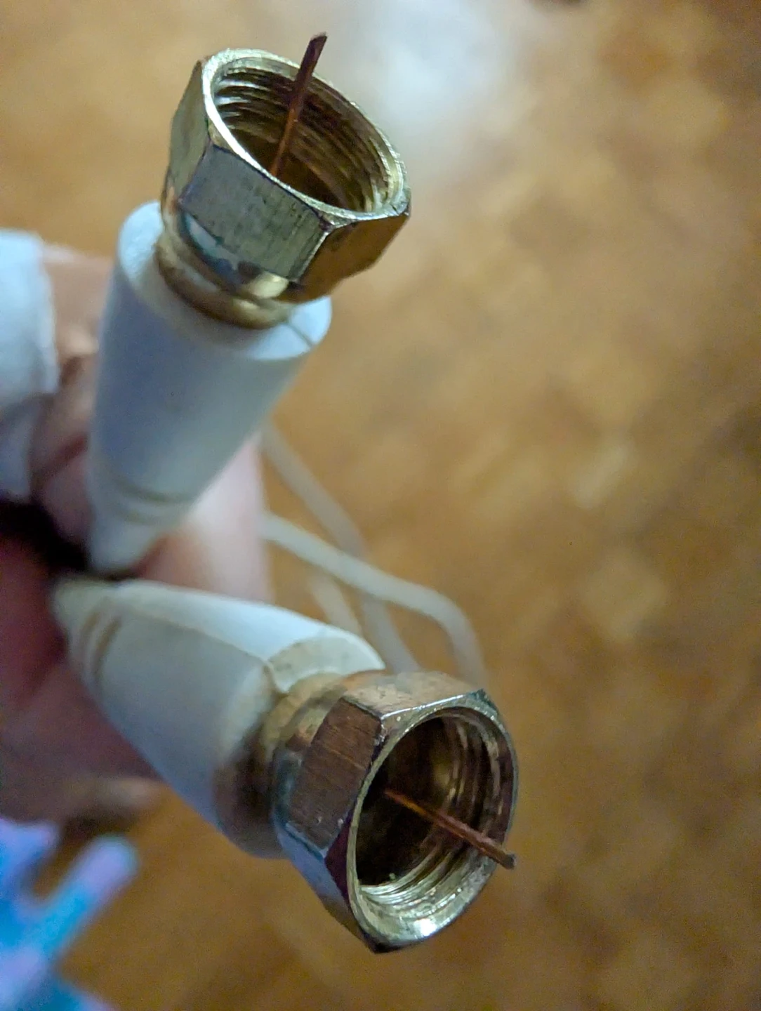 White Coaxial Cable with F-Type Connectors - photo 2