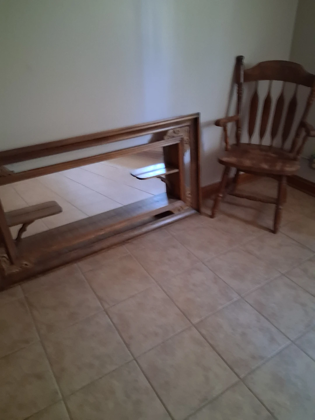 Shadow box 2 wood chairs