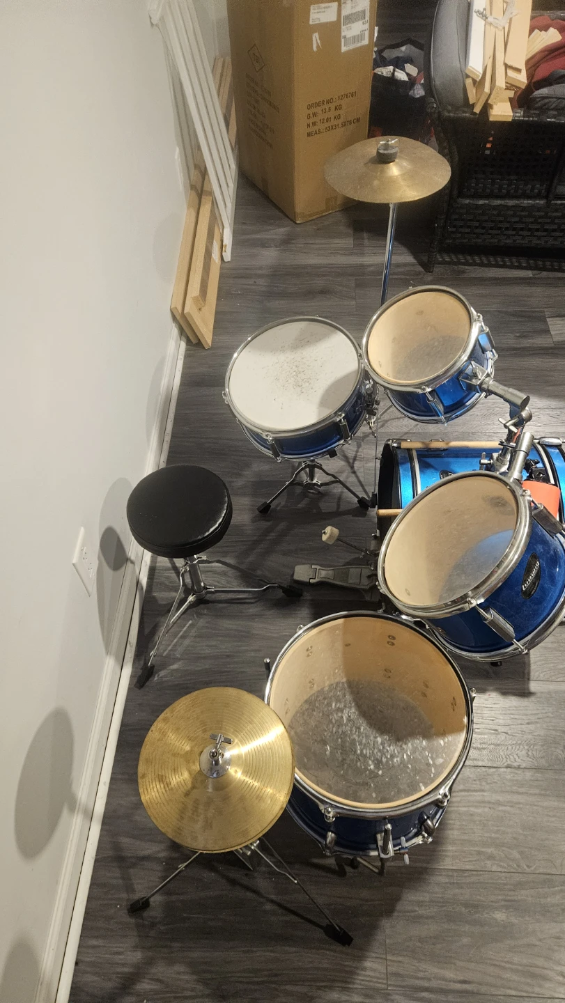 Junior Ludwig Blue Drum Kit with Throne and Cymbals