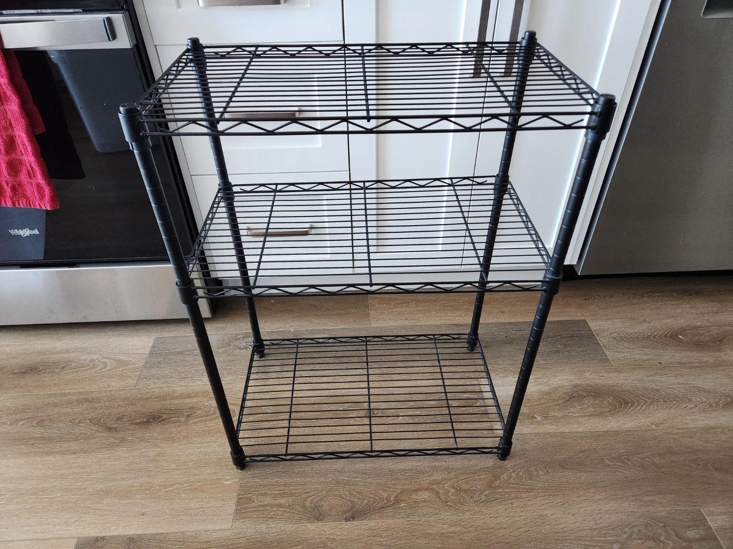 Black metal shelf