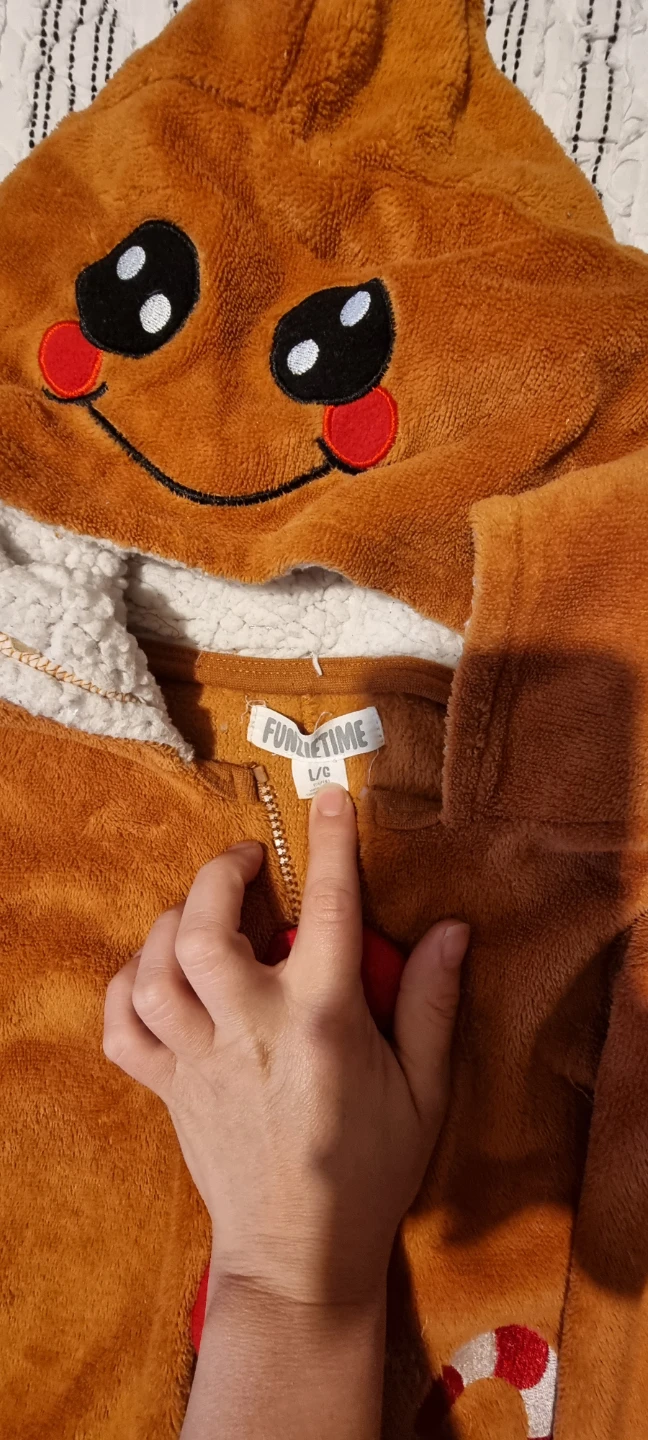 Funtime Gingerbread Man Onesie Pajamas L/G - photo 2