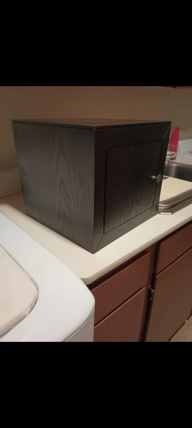 Nightstand table top cube, solid wood excellent condition 13.5" - photo 3