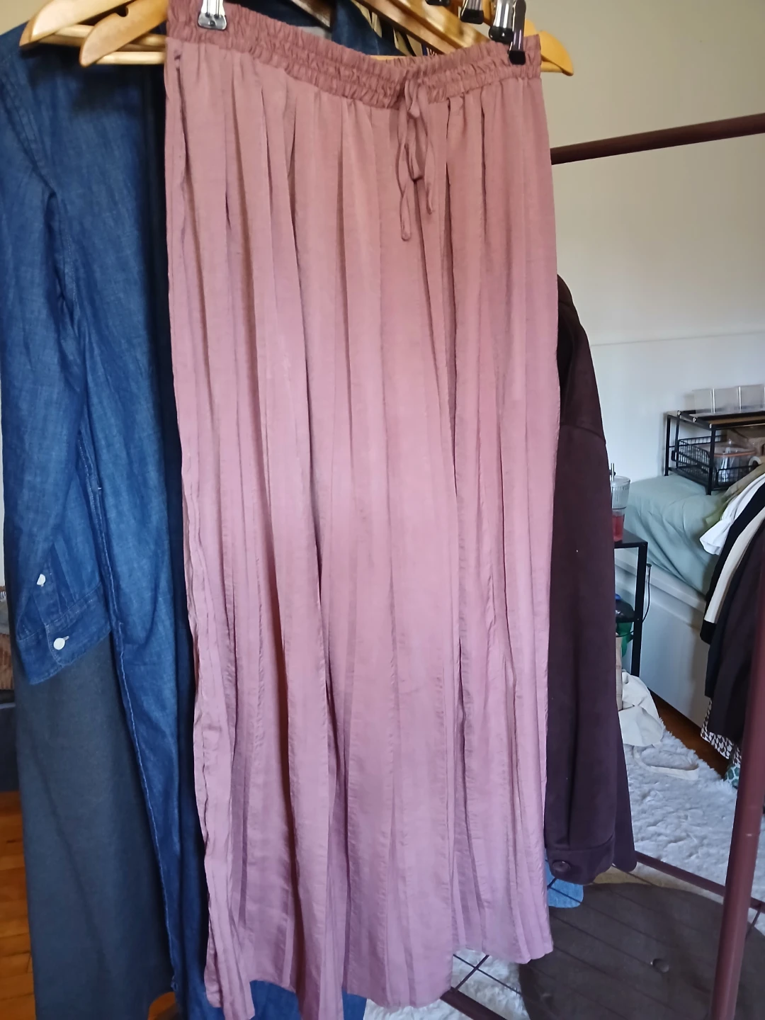 Ardene Pink Pleated Midi Skirt