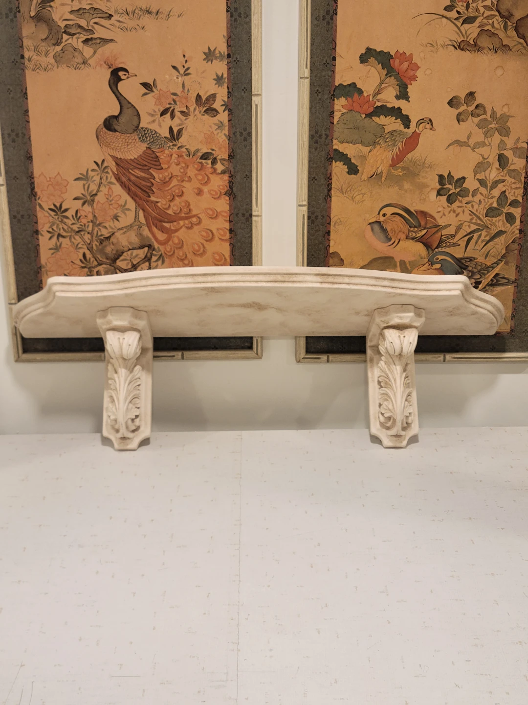 Ornate Plaster scroll wall mount shelf