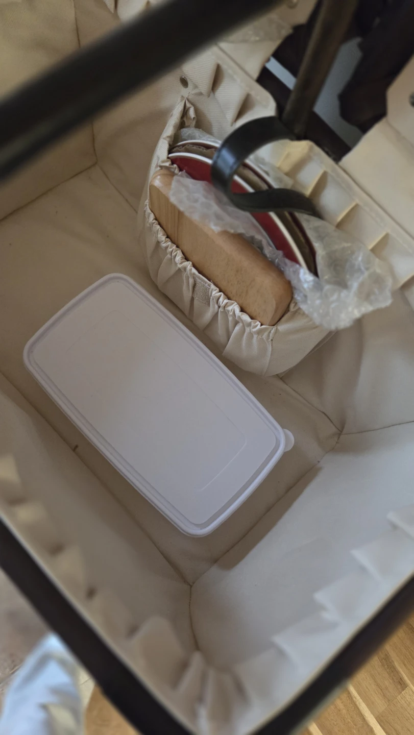 Brown Picnic Basket with Utensils and Plates - photo 3