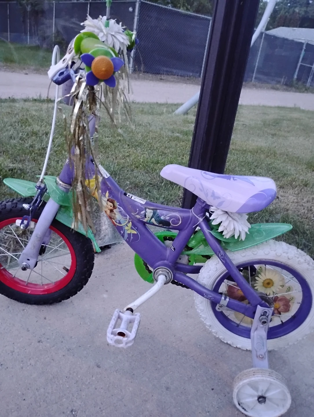 Kids Purple Bicycle with Training Wheels