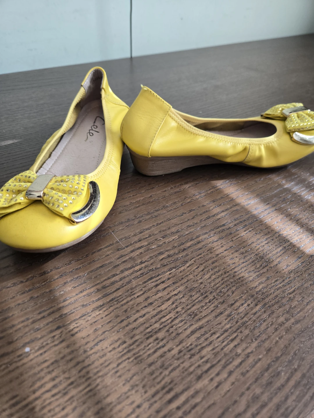 Yellow 'ColeHaan' Ballet Flats with Embellished Bows - photo 3