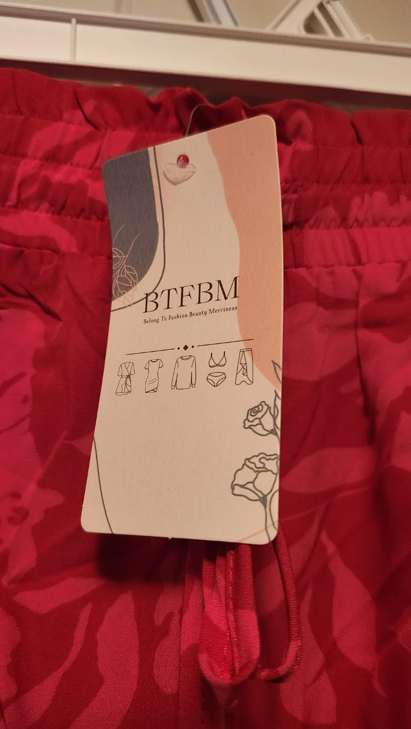 BTFBM Red Floral Wide Leg Pants - photo 5