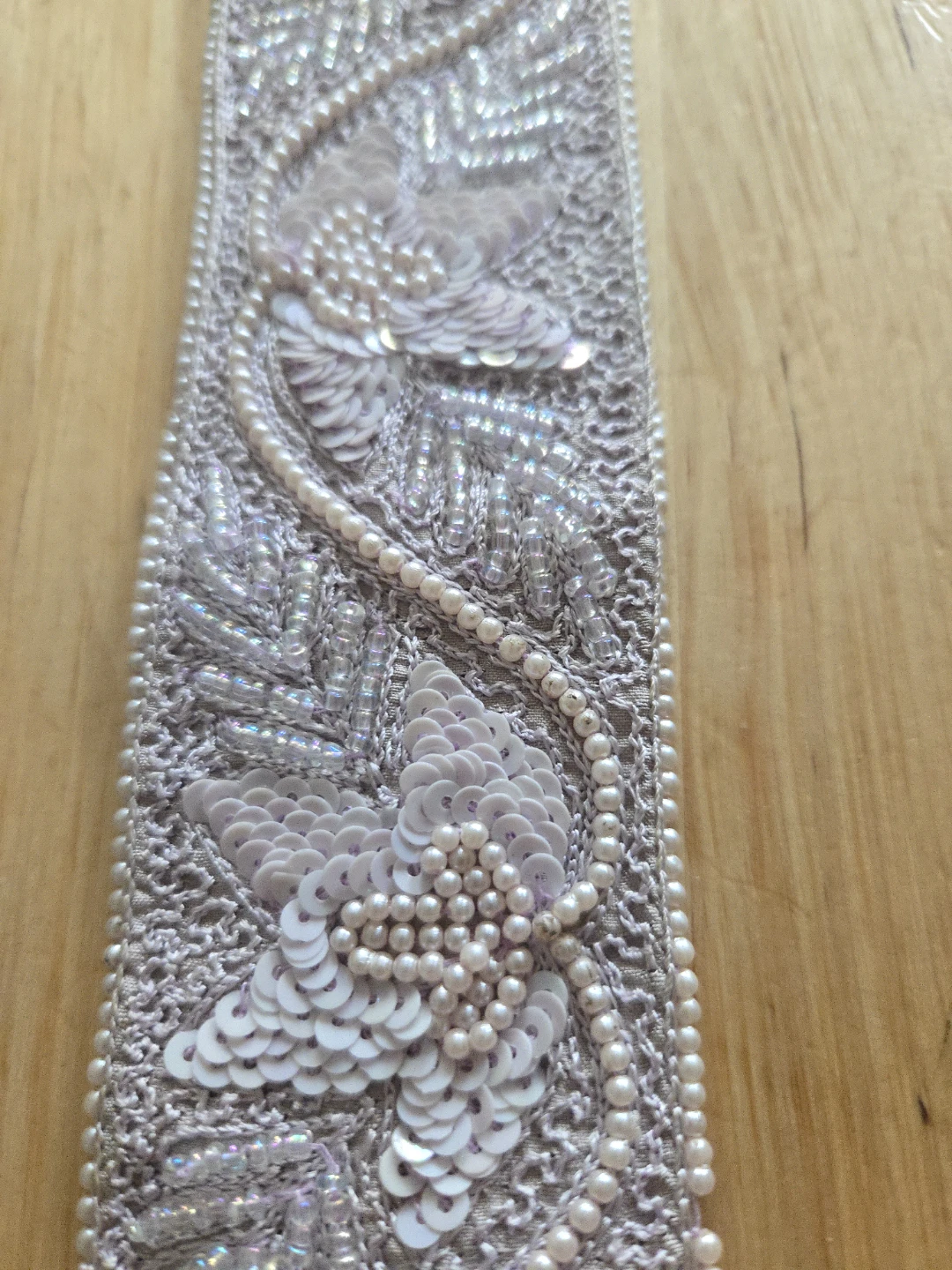 Watters Embellished Sash with Pearls and Sequins - photo 2
