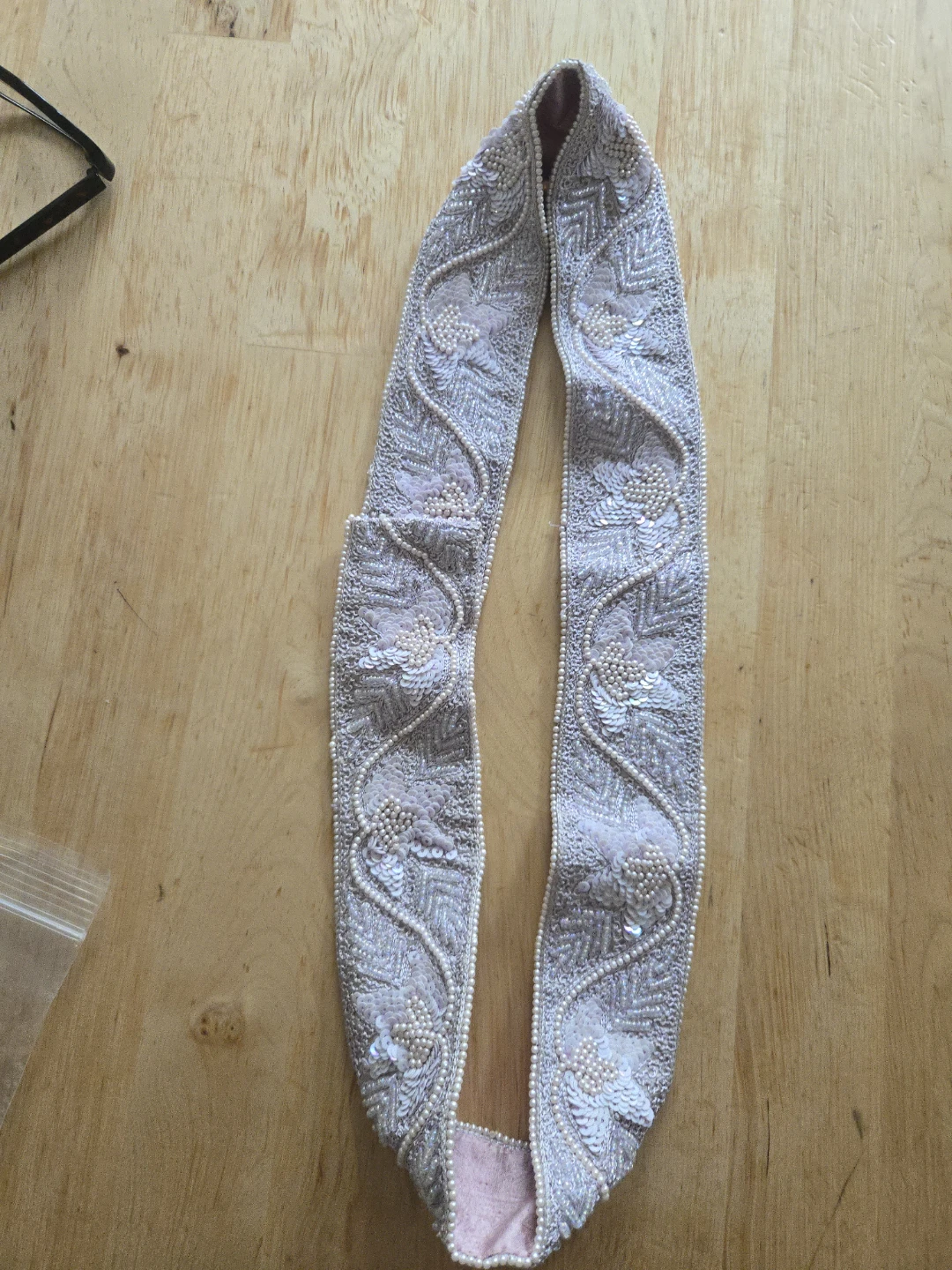 Watters Embellished Sash with Pearls and Sequins - photo 4