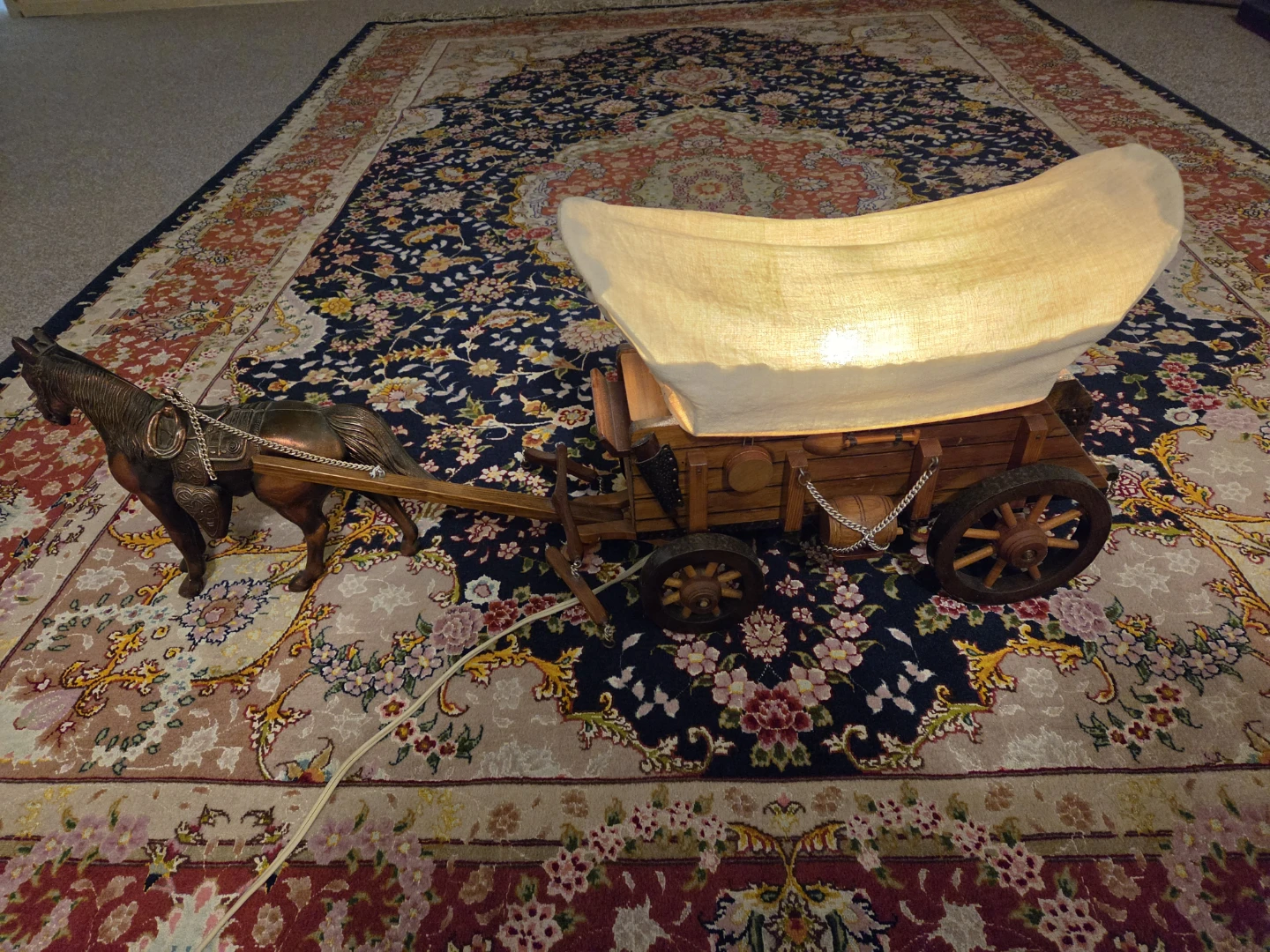 Covered Wagon and Horse Table Lamp - photo 4