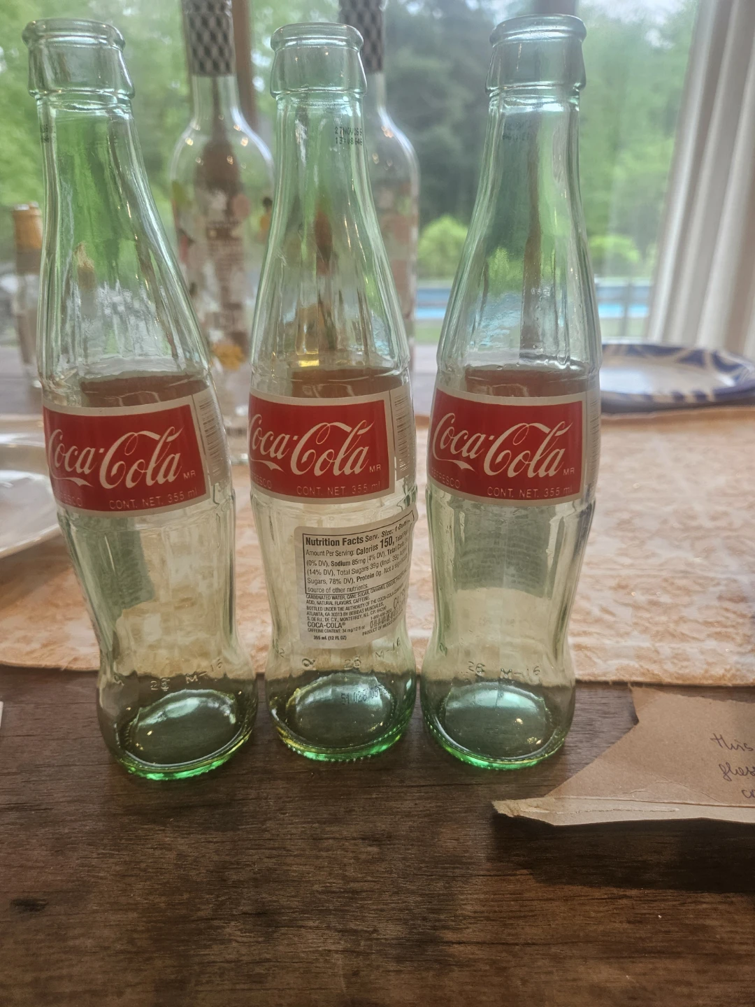 Set of 3 Coca-Cola Glass Bottles - 355ml/12fl oz