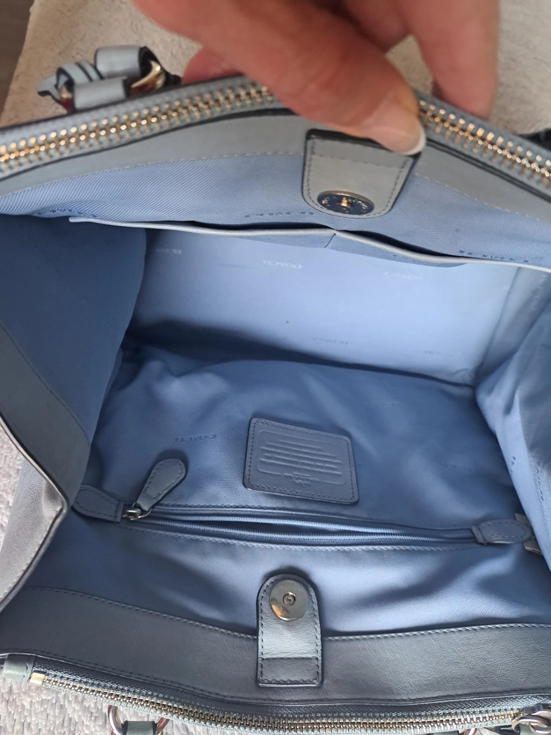 Coach Light Blue Leather Tote Bag - photo 4